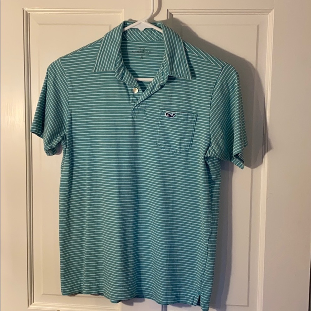 Vineyard Vines, Striped Cotton Polo Shirt. Boy’s M